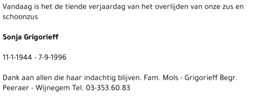 Sonja GRIGORIEFF