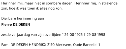 PIERRE DE DEKEN