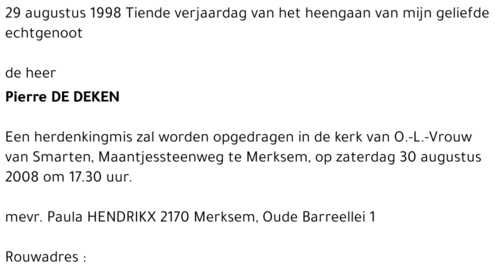 PIERRE DE DEKEN