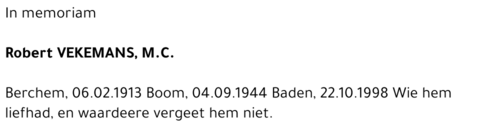 Robert Vekemans, M.C.