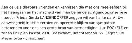 Frieda Gerda LANZENDÖRFER