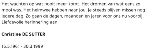 CHRISTINE DE SUTTER