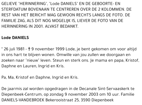 Lode DANIELS