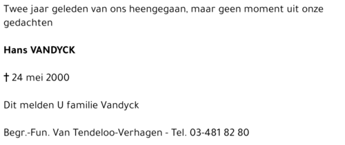 HANS VANDYCK
