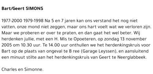 Bart/Geert Simons