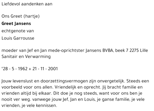 GREET JANSENS