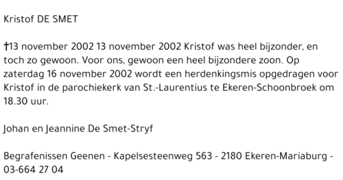 KRISTOF DE SMET