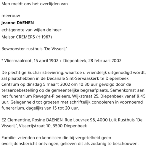 Jeanne Daenen
