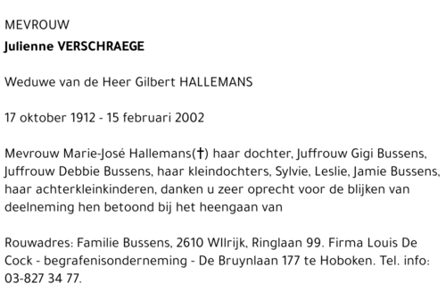 Julienne VERSCHRAEGE