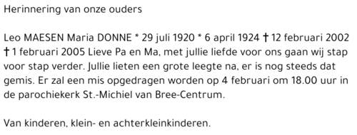 Leo en Maria MAESEN-DONNE