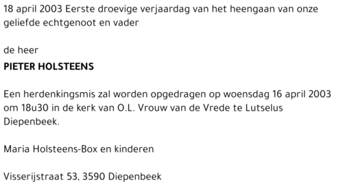 Pieter HOLSTEENS