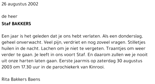 Staf Bakkers