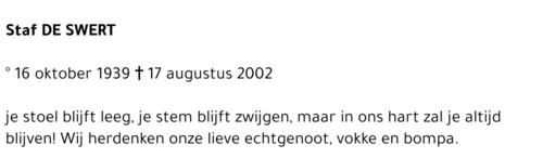 STAF DE SWERT