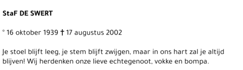 STAF DE SWERT
