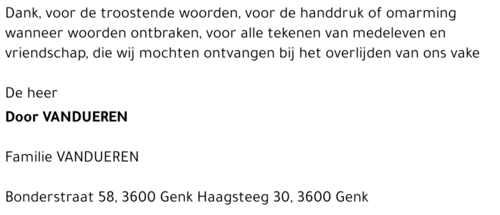 Door VANDUEREN