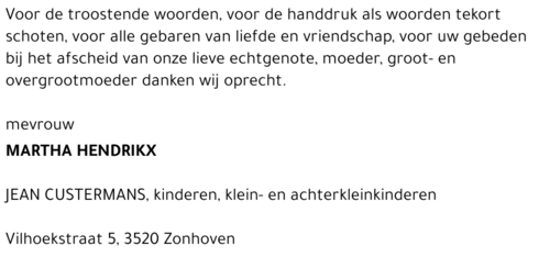 Martha HENDRIKX