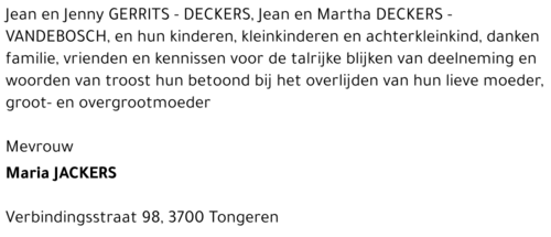 Maria JACKERS
