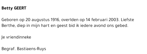 BETTY GEERT