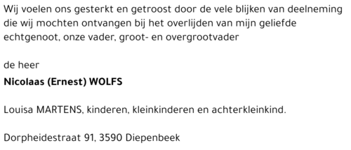 Nicolaas (Ernest) WOLFS