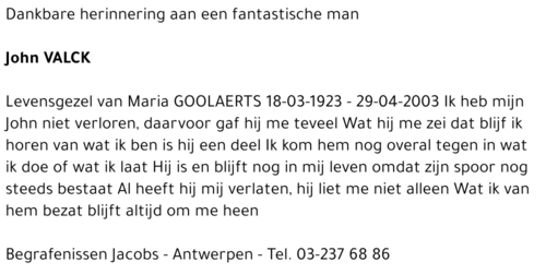 JOHN VALCK