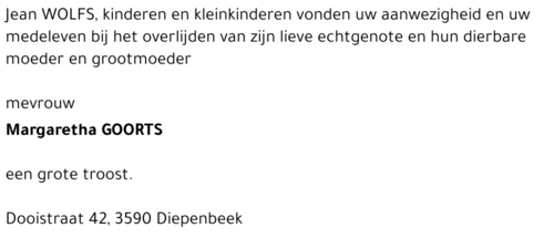 Margaretha GOORTS