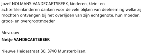 Jeannette 'Netje' VANDECAETSBEEK