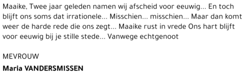 Maria VANDERSMISSEN