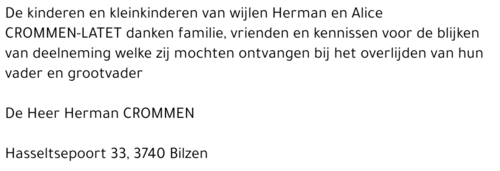 CROMMEN Herman