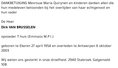 DIRK VAN BRUSSELEN