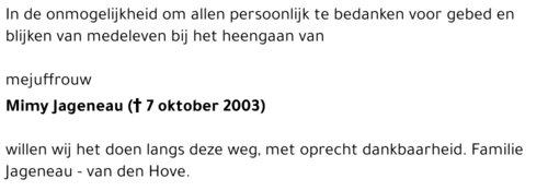 Marie-Antoinette (Mimy) Jageneau