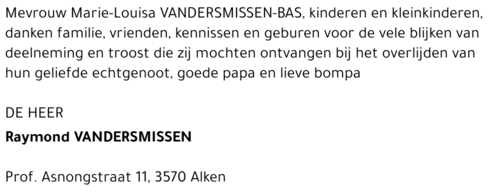 raymond Vandersmissen