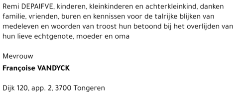 FRAN9OISE (Noe) VANDYCK