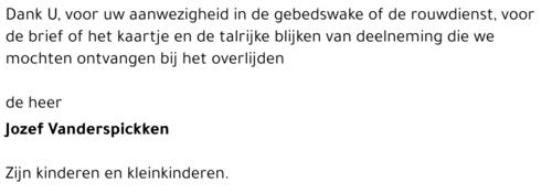 Jozef VANDERSPICKKEN