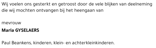 Maria GYSELAERS