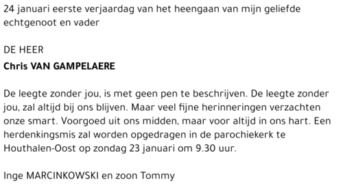 Chretien Chris Van Gampelaere