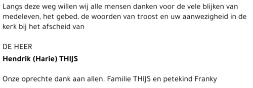 Hendrik (Harie) Thijs