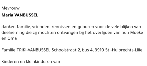 Maria VANBUSSEL