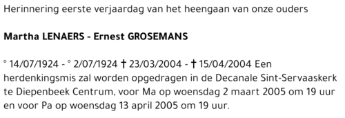Ernest - Martha Grosemans-Lenaers