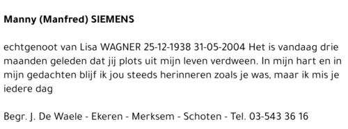 MANNY (MANFRED) SIEMENS