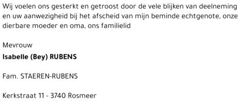 Isabelle (Bey) Rubens