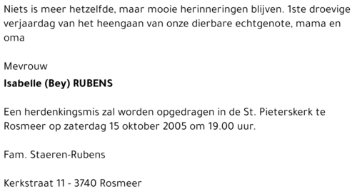 Isabelle (Bey) Rubens