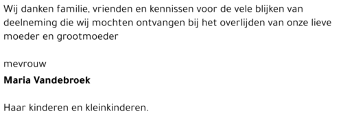 Maria VANDEBROEK