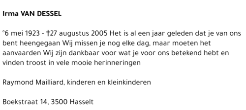 Irma Van Dessel