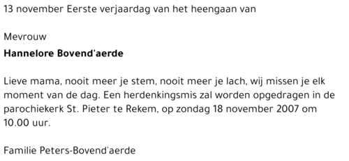 Hannelore Bovend'aerde