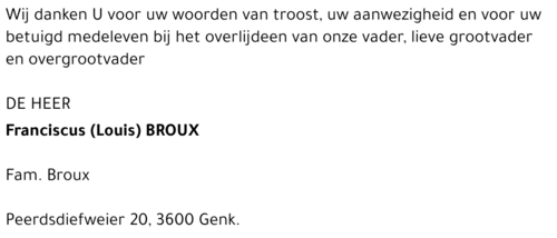 Franciscus (Louis) Broux