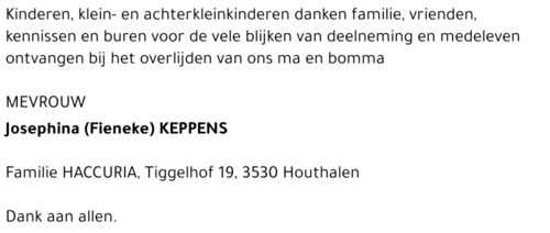 Josephina (Fieneke) Keppens