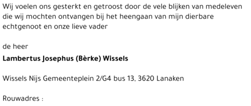 Lambertus Josephus (Bèrke) Wissels