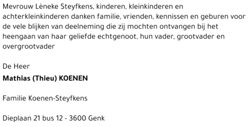 Mathias (Thieu) KOENEN