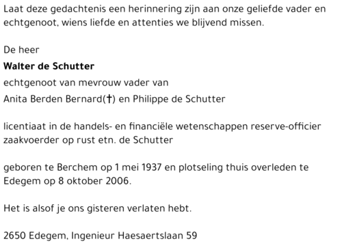 Walter DE SCHUTTER