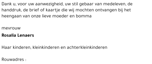 Rosalia LENAERS